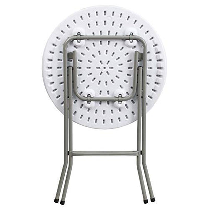 Flash Furniture Elon 2' Round All-Occasion Plastic Folding Event Table, Folding Banquet Table for Indoor/Outdoor Events, White - size: 2 ft
