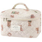 Gosect Large Makeup Bag, Cute Cosmetic Bag for Women Girls, Floral Coquette Aesthetic Toiletry Bag, Travel Make Up Organizer Bag (White-Bear) - color: 018Bear