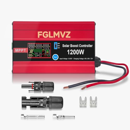 Boost MPPT Solar Charge Controller 30A 1200W, Step-Up to 48/60/72V, for RV, Golf Cart, Off-Grid Solar Systems, Max 15A for Lead-Acid & Lithium LiFePO4 Batteries, Universal for All PV Panels