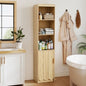 ORRD Narrow Tall Bathroom Storage Cabinet, Freestanding Storage Cabinet with Open Storage Compartments and Adjustable Shelf for Small Space, Bathroom, Living Room, Kitchen, (Natural)