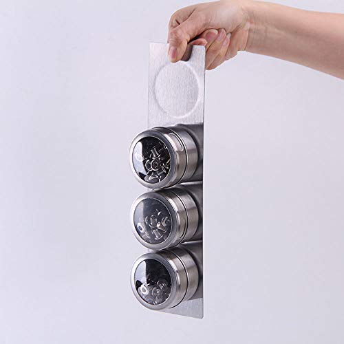 12 Powerful Magnetic Spice Tins- Stainless Steel Spice Storage Containers, Kitchen Spice Jars with Clear Lid with Sift & Pour, Rack Magnetic on Fridge, 120 Spice Labels - color: 12 MAGNETIC SPICE TINS