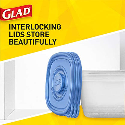 Glad GladWare Tall Entree Food Storage Containers with Lids, Large Square BPA Free Plastic, Meal Prep Lunches, Lock Tight Seal, Microwave Dishwasher Safe, 42 Oz, 3 Count - size: 3 Count (Pack of 1), style: Square