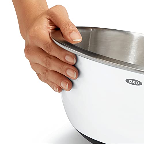 OXO Good Grips 3-Piece Stainless-Steel Mixing Bowl Set - color: White