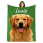 Custom Dog Portrait Blankets with Pictures, Personalized Pet Face Blanket Throws with Photo Name, Customized Puppy Blanket for Pet Lovers Owners Dad Mom, Best Dogs Memorial Gifts - color: Design12