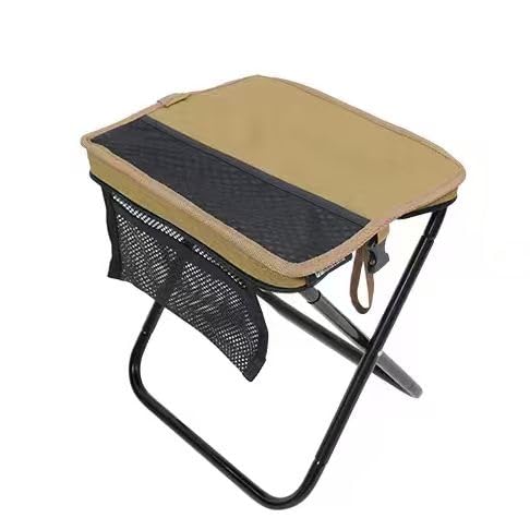 Portable Folding Chair and Camp Stool - Portable Stool with Carry Bag, 13 Inch Foldable Backpack Chair, Mini Easy Carry Outdoor Chair, Supports 260lbs for Camping, Hiking, Fishing (Khaki) - color: Khaki