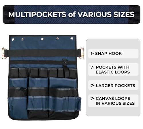 Mytee Products E-Track Hanging Tool Organizer - Enclosed Trailer Wall Hanging Pocket Tool Organizer - E-Track Accessories for Enclosed Trailer, Workshop, & Garage - Multi Pockets Tool Organizer