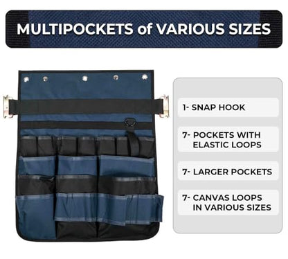 Mytee Products E-Track Hanging Tool Organizer - Enclosed Trailer Wall Hanging Pocket Tool Organizer - E-Track Accessories for Enclosed Trailer, Workshop, & Garage - Multi Pockets Tool Organizer