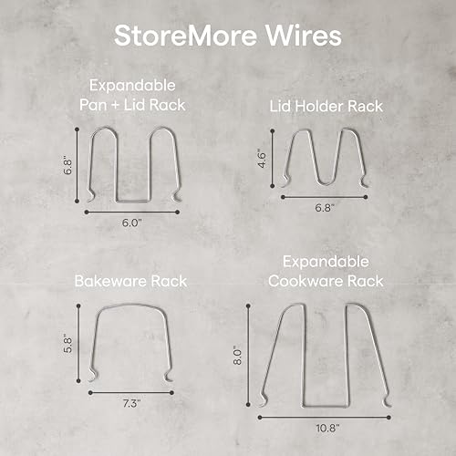 YouCopia StoreMore Adjustable Pan and Lid Rack, Pot Lids and Pans Organizer for Kitchen Cabinet Storage, Classic Edition - size: 11" Classic