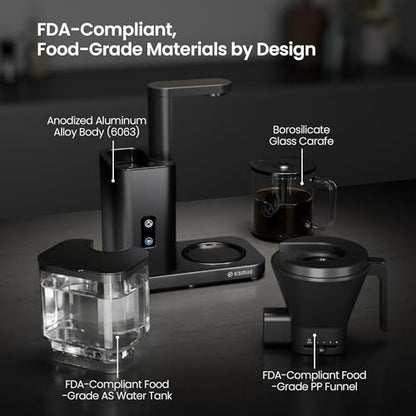 Kismile SCA-Certified 8 Cup Drip Coffee Maker, Pour Over Coffee Machine with 3s Instant Heat 197–205℉, Adjustable Flow Control, Removable Water Tank, Deep Cold Brew & 40 Min Keep Warm (Dark Grey) - color: Dark Gray