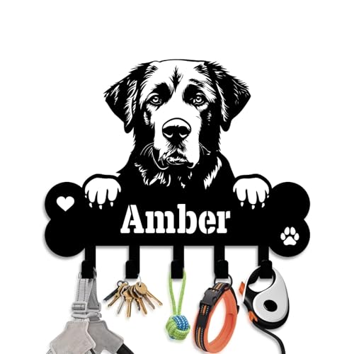 NIWAHO Dog Leash Holder for Wall Personalized - Anatolian Shepherd Dog Custom Metal Sign with Bone Key Hooks, Entryway Mudroom Organizer Rack, Pet Room Decor - color: Anatolian Shepherd Dog