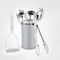 Avador® Premium Set of 10 Stainless Steel (GREY HOLDER) Kitchen Tool Set with Holder Easy To Clean, Space Saving, Great for Cooking, Baking, Prepping (GREY) - color: Gray