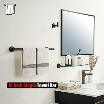 JQK Black Towel Bar, 20.5 Inch 304 Stainless Steel Thicken 0.8mm Towel Rack Bathroom, Towel Holder Matte Black Wall Mount, Useable Length 18 Inch 2 Pack, TB110L18-PB-P2 - color: Black, size: 20.5 Inch (2 Pack)