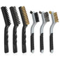 VASTOOLS Wire Brushes Cleaning Set 6Pc, 9" and 7", Wire Brushes for Cleaning Welding Slag, Rust and Dust. Includes Brass, Nylon, Stainless Steel Brushes with Strong Handle - style: WB-6-2