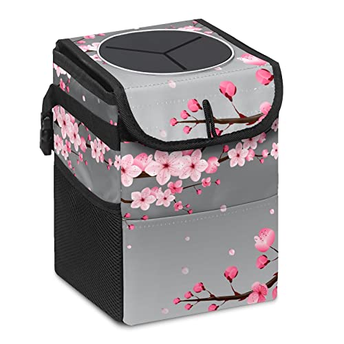 Car Trash Can – Multi-Purpose, Lightweight and Portable with Durable Water-Resistant Coating, No Installation Required, Practical and Ample Capacity, Variety of Colors.Cherry Blossom - color: Cherry Blossom
