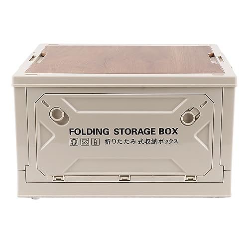 Collapsible Camping Storage Box with 5-Way Open Design, PP & MDF, Car & Outdoor Storage Bins, White, Compact Size (White Small) - color: White Small