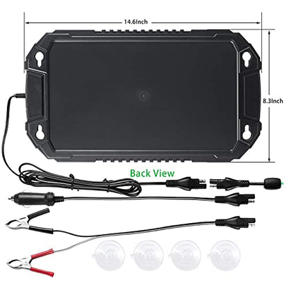 Sunway Solar Car Battery Trickle Charger & Maintainer 12Volt 8W Solar Panel Power Charger kit Portable Waterproof for Automotive RV Marine Boat Truck Motorcycle Trailer Tractor Powersports Snowmobile - size: 8W