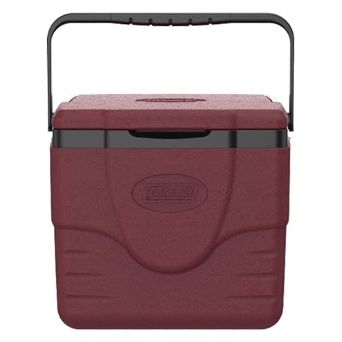 Coleman Chiller 9/16/30/48/60qt Cooler with Ice Retention, Leak Resistant, Great for Camping, Concerts, Sports, and More - color: Cranberry, size: 9qt