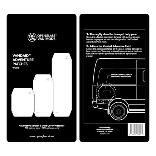 OpenGlass Van Mods - Vandaid Adventure Patches (White, 3 Pack) - Automotive Scratch and Dent Cover, Car Rust Patch & Car Scratch Repair - color: White
