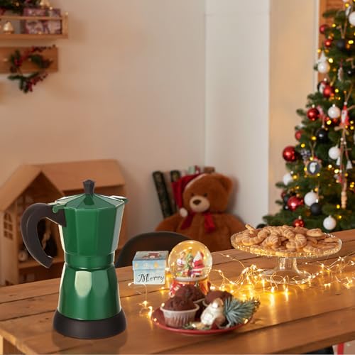 Coffee Pot 6 Cup Electric Espresso Coffee Maker Italian Moka Maker 300ml Portable Aluminum Espresso Machine Cafetera Moka Pot with Detachable Base, Gift for Home Travel(Dark Green) - color: Dark Green