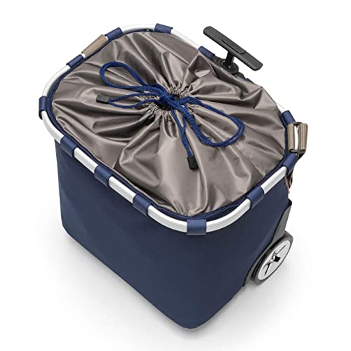 reisenthel carrycruiser Dark Blue - Portable Shopping Trolley with Sturdy Aluminum Frame, Shoulder Strap and Removable mesh Inner Bag -Water-Repellent - color: Dark Blue