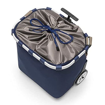 reisenthel carrycruiser Dark Blue - Portable Shopping Trolley with Sturdy Aluminum Frame, Shoulder Strap and Removable mesh Inner Bag -Water-Repellent - color: Dark Blue