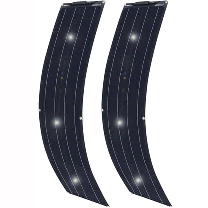 500 Watt Flexible Solar Panel for RV, 2 × 250 Watt 12 Volt Solar Power Panel Kit Photovoltaic Module Monocrystalline Solar Panels for Camping Off Grid Car Battery Charging Boat - color: 500W