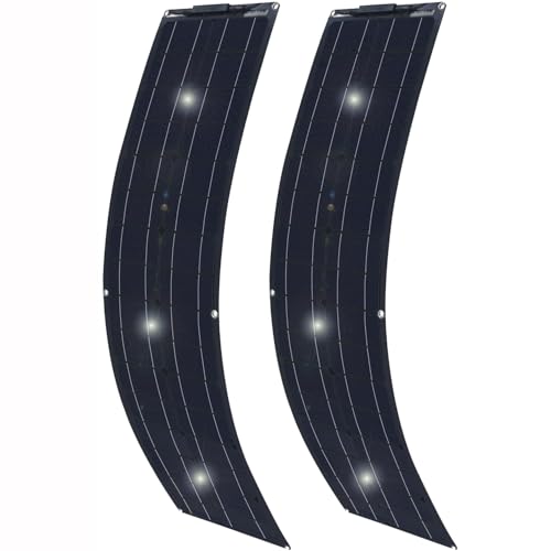 500 Watt Flexible Solar Panel for RV, 2 × 250 Watt 12 Volt Solar Power Panel Kit Photovoltaic Module Monocrystalline Solar Panels for Camping Off Grid Car Battery Charging Boat - color: 500W