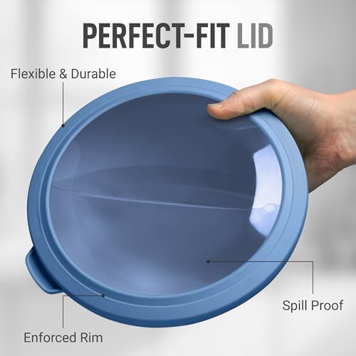 Zulay Kitchen 12 Piece Plastic Mixing Bowls with Lids Set - Leak-Proof Microwave & Freezer Safe Stackable Mixing Bowl Set for Preparing, Serving and Storing - Non-Slip Large Nesting Bowls (Blue Ombre) - color: Aqua Blue