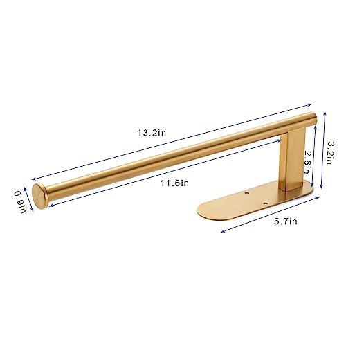 Honmein Paper Towel Holder, Upgrade SUS304 Stainless Steel Paper Towel Holder Under Cabinet, Bend-Resistant, Self-Adhesive or Drill mounting (Gold) - color: Gold