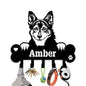 NIWAHO Dog Leash Holder Wall Mount Personalized Name - Custom Swedish Vallhund Metal Sign with Bone Key Hooks, Pet Leash and Key Organizer for Entryway - color: Swedish Vallhund