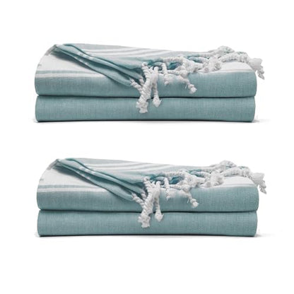 Cotton Turkish Beach Towel with Towels Oversized 36"x72" Pool Absorbent Extra Large Quick Dry Sand Travel Towel (Green, 4 Pack) - color: Green, size: 4 Pack