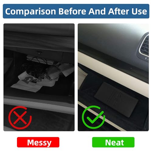 Premium Car Registration & Insurance Card Holder with Magnetic Closure & Clear Pockets, Glove Box Organizer for Documents, Driver's License (Black)