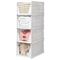 yazi 4XL Stackable Plastic Storage Basket, 4 Packs closet storage bins for clothes sweater organizer for closet Folding closet organizers - size: 4XL