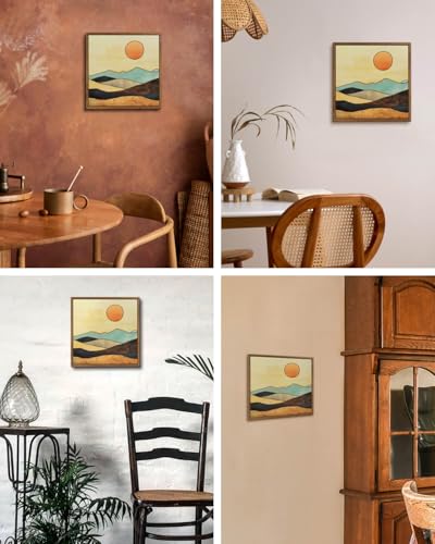 Putuo Decor Boho Wooden Wall Decor, Mountain Sun Moon Western Decor Nature Wilderness Wall Art, Rustic Cabin Decor Adventure Farmhouse Wall Decor for Living Room Bedroom (Sun)
