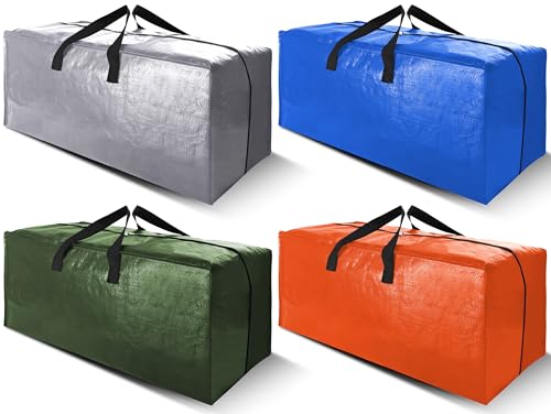 Cosy Family 4 Pack Heavy Duty Extra Large Moving Bags with Backpack Straps - Strong Handles & Zippers, Storage Totes For Space Saving, Fold Flat, Alternative to Moving Box (Set of 4, Multicolored) - color: Multicolor, size: 24 gal-Pack of 4