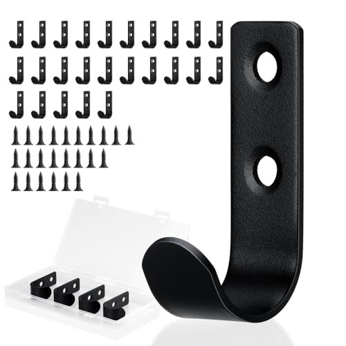25 Pack U Shaped Wall Hooks for Hanging Coats Bags and Keys, Single Robe & Towel Hooks Stainless Steel Utility Hooks for Hats Indoor Outdoor. Matte Black. - color: Black, size: 25 PCS