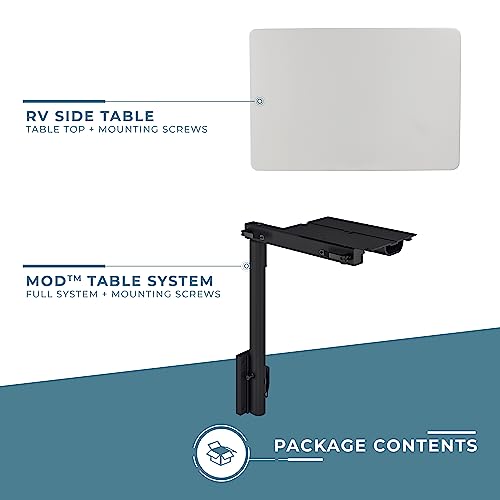 Manufacturers' Select ITC RV Side Table with MOD Table Leg System (Light Grey Table Top w/Black Table Leg) - color: Light Grey Table Top W/ Black Table Leg