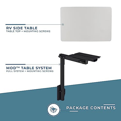 Manufacturers' Select ITC RV Side Table with MOD Table Leg System (Light Grey Table Top w/Black Table Leg) - color: Light Grey Table Top W/ Black Table Leg