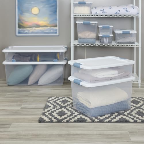 Sterilite 4-Pack Latching Box, Under Bed Storage Bins with Lids, Clear Plastic, 106 Quart - Heavy-Duty Organizing Containers for Closet, Bathroom, and Office - size: 106 Quart, style: 4 Pack