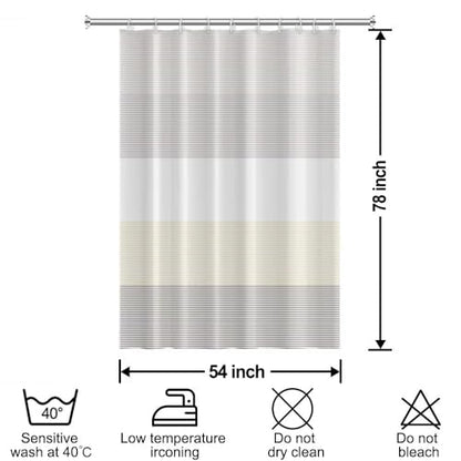 Boho Shower Curtain for Bathroom 54x78 inches White Grey Lines Waterproof Shower Curtain Set with Hooks Bohemian Stripe Fabric Stall RV Shower Curtains - color: Beige, size: 54"W x 78"L (Pack of 1)