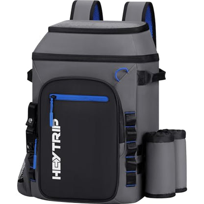 Heytrip Backpack Cooler 36/54 Cans, Insulated Portable Large Leakproof Waterproof Cooler Bag, 20 Hours Cold Retention for Lunch Camping Travel Beach Picnic - color: Gray - 36 Cans with 2 Pouches