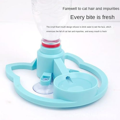 Cat Water Fountain Stand, Automatic Anti-Tipping Pet Supplies, Kitten Water Bottle Basin Stand, Pet Wa-TER Dispenser Station Stands for Puppy Kitten Breed Balcony - color: Blue