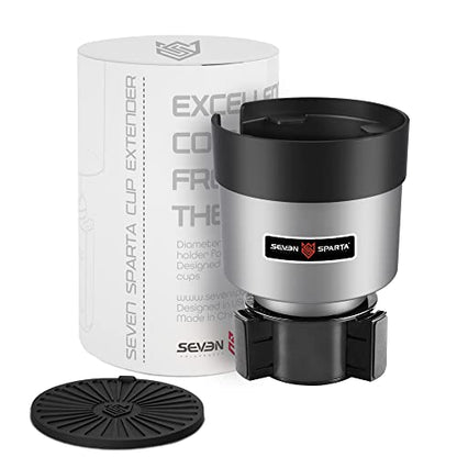 Seven Sparta Car Cup Holder Expander with Adjustable Base, Compatible with Hydro Flasks 32/40 Ounce, Compatible with Yeti Ramblers 20/26/30 Ounce, Other Bottles in 3.4"-3.8"(Silver Gray) - color: Silver, size: Medium*1