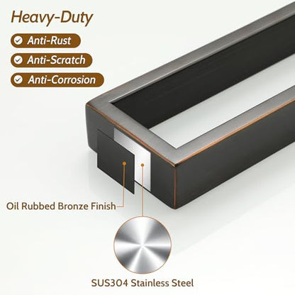 Sayayo Oil Rubbed Bronze Towel Bar for Bathroom, 10 Inch Hand Towel Holder Wall Mount Square Towel Ring SUS304 Stainless Steel Towel Rack - color: Oil Rubbed Bronze, size: 10 INCH