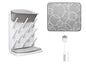 Ubbi Vertical Spacing Saving Bottle Drying Rack with 13 Pegs, 2-in-1 Bottle Brush & Microfiber Drying Mat Bundle, Newborn Baby Essentials, Baby Registry Must Haves, New Parent Gifts, Gray - color: Gray Bottle Drying Rack, Bottle Brush & Drying Mat Bundle