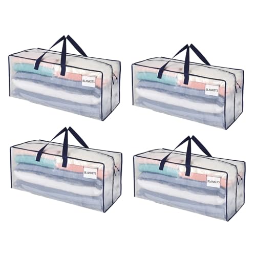 VENO 4 Pack Heavy Duty Moving Bags with Backpack Straps, Zippers & Handles, Extra Large Packing Bags for College Dorm Essentials, Moving Supplies Alternative to Cardboard Moving Boxes - color: Clear, size: 4 Pack