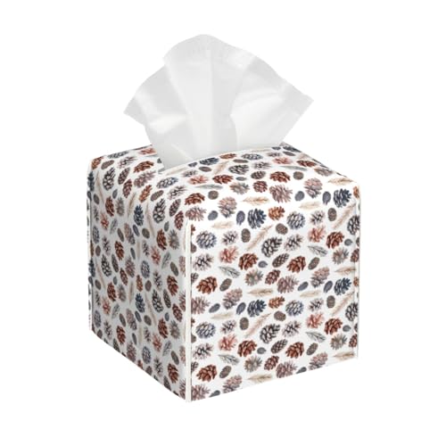 Pinecone Forest Tissue Box Cover Square Tissues Boxes Decorative Facial Paper Organizer for Friends, Home Nightstands Bathroom Table Decor - color: Color_10