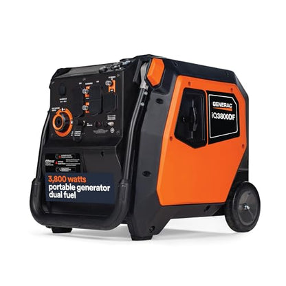 Generac 3,800-Watt Dual-Fuel Portable Inverter Generator - Gas and Propane Compatible - Quiet Operation - Clean, Stable Power - Great for Home Backup, Camping, and RV Use - style: 3800-Watt Inverter - Electric Start + COsense - 50 ST