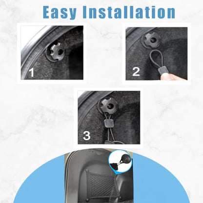 2 Pcs Small Cargo Net, Mesh Pocket Elastic Cargo Net Stretchable Car Net Pocket Storage with 8 Mounting Screws and Hooks for SUV/Car/Truck/RV/Boat（17.7 ×9.8in） - size: 17.7 x 9.8 inches