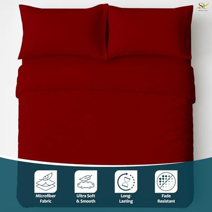 Shreem Linen Luxury 4 Piece Microfiber RV Sheet Set, Deep Pocket Fits Up to 10 inch, Soft, Wrinkle-Resistant, Camper, Travel Trailer Bedding, RV Full XL 48x80, Burgundy - color: Burgundy, size: RV Full XL - 48x80